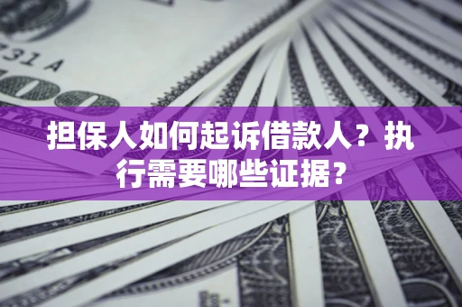 武汉担保人如何起诉借款人？执行需要哪些证据？