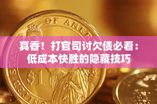 武汉真香！打官司讨欠债必看：低成本快胜的隐藏技巧