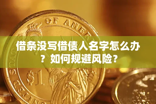 武汉借条没写借债人名字怎么办？如何规避风险？