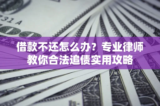 武汉借款不还怎么办？专业律师教你合法追债实用攻略